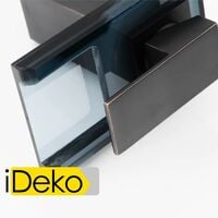 iDeko® Robinet Mitigeur lavabo cascade salle de bain en céramique en verre Noir SANS LED & Flexible