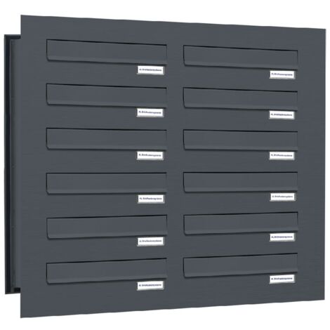 12er Briefkastenanlage für Mauerdurchwurf RAL 7016 Anthrazit (1/5)