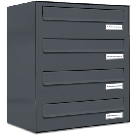 12" Briefkasten, Türbriefkasten, Weiß, Schwarz, Chrom, Silber