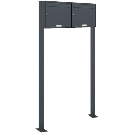 2er Standbriefkasten Anlage Freistehend RAL 7016 - Anthrazit (1/5)