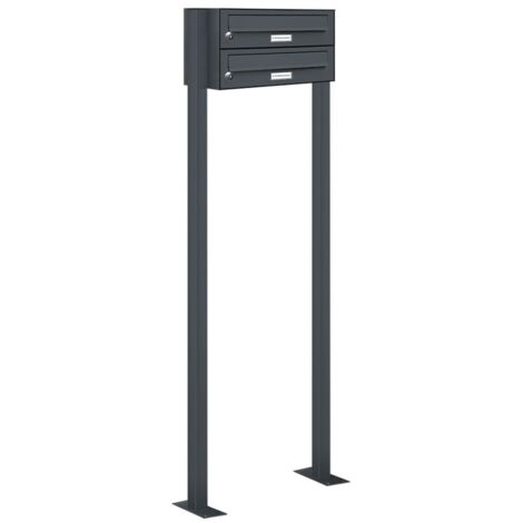 2er Standbriefkasten Anlage Freistehend RAL 7016 - Anthrazit (1/5)