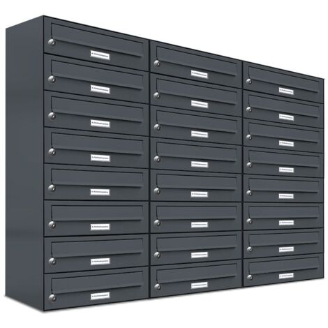 24er Briefkasten Anthrazit Anlage 24 Fach Wandbriefkasten Postkasten