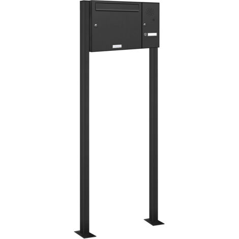 1er Briefkasten Standanlage Freistehend RAL 7016 Anthrazit Klingel (1/5)