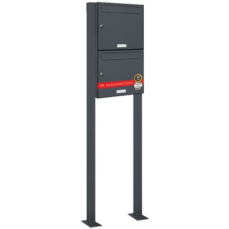 2er Standbriefkasten Anlage Freistehend RAL 7016 - Anthrazit