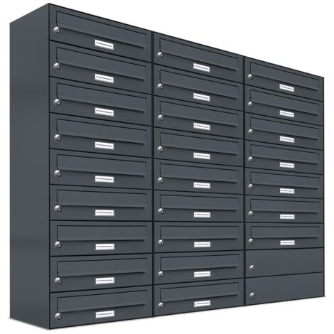 25er Briefkasten Anthrazit Anlage 25 Fach Wandbriefkasten Postkasten