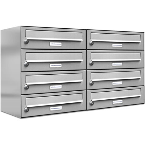8er Edelstahl Briefkasten Anlage 8 Fach Wandbriefkasten Postkasten