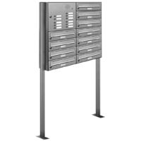 11er V2A Edelstahl Briefkasten Standanlage Freistehend mit Klingel
