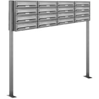 16er Edelstahl Stand Briefkasten Anlage Freistehend