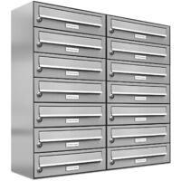 14er Edelstahl Briefkasten Anlage 14 Fach Wandbriefkasten Postkasten