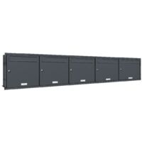 5er Briefkasten Anlage Unterputz Montage RAL 7016 Anthrazit
