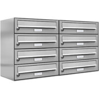 8er Edelstahl Briefkasten Anlage 8 Fach Wandbriefkasten Postkasten