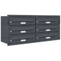 6er Briefkasten Anlage Unterputz Montage RAL 7016 Anthrazit