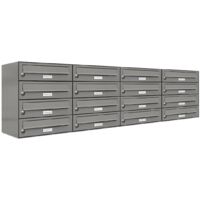 16er Premium Briefkasten Aluminiumgrau RAL Farbe 9007 für Außen Wand Postkasten 4x4L