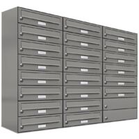 22er Premium Briefkasten Aluminiumgrau RAL Farbe 9007 für Außen Wand Postkasten
