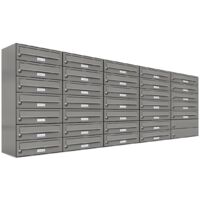 33er Premium Briefkasten Aluminiumgrau RAL Farbe 9007 für Außen Wand Postkasten