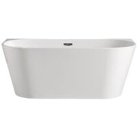 THEA - BAÑERA SEMIISLA - Bañera de Bordes Anchos - Diseño Esbelto y Redondeado - Acrílico - Robusta - Fácil Mantenimiento - 80x170x58cm