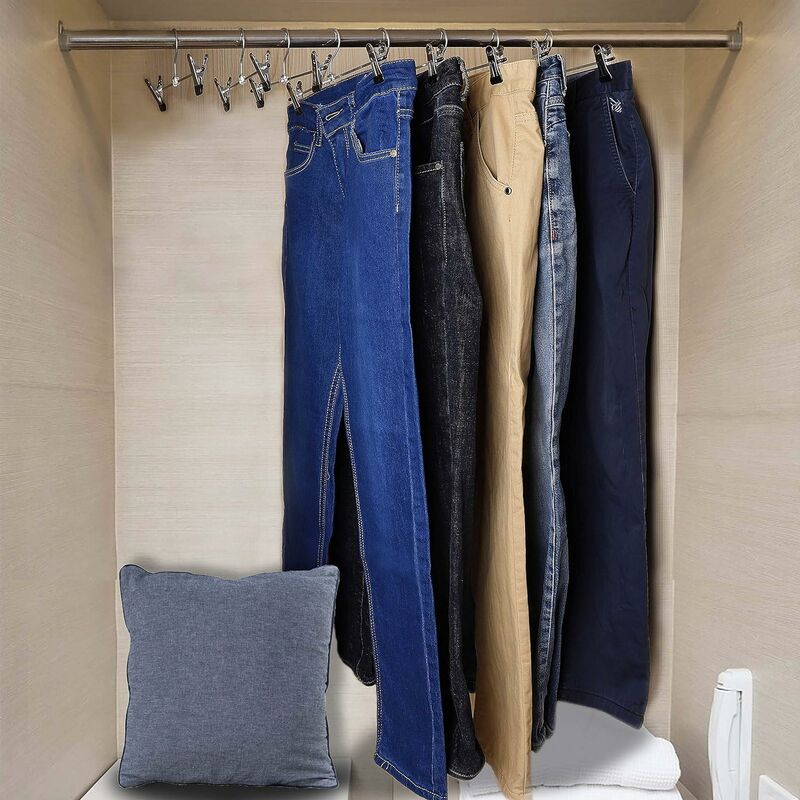 Serviettes pour Jeans Pantalon Pantalons Cintres,S-Type Cintres Porte-Pantalons 5 Couches Antiderapant Multi-Usages,Gain de Place Cravates 