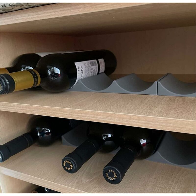 Bouteille et peut empileur facile silicone organisateur bien rangé détagère de support dempileur de bouteilles de vin pour la résistance de chaleur de réfrigérateur darmoire de cuisine tapis de no 