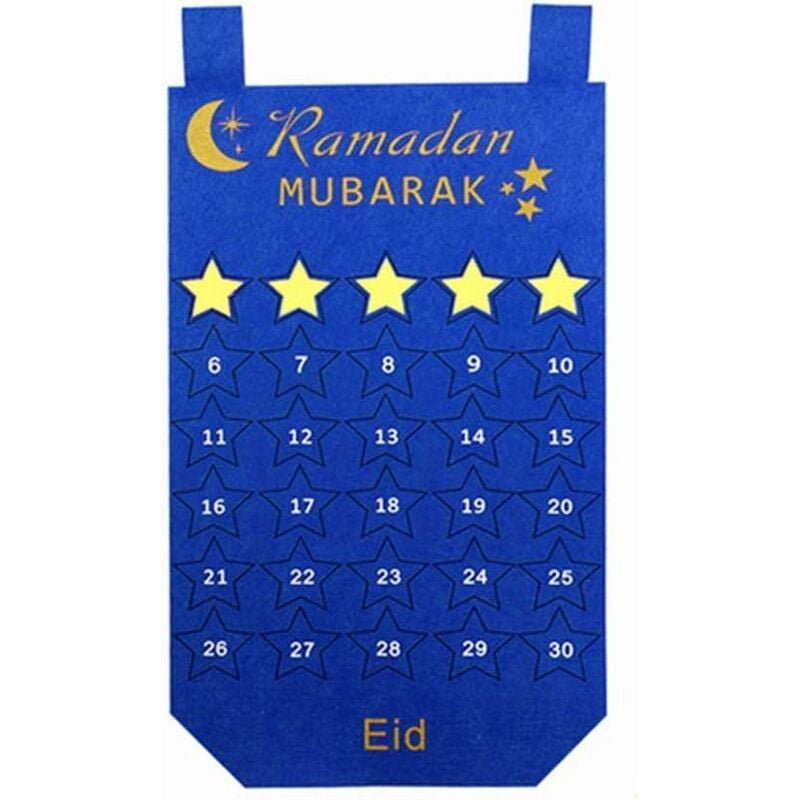 2023 Calendrier de l'avent Ramadan en Feutre, Calendrier de Compte à  Rebours du Ramadan 30 jours, Mur suspendu Eid Mubarak avec Poches,  Décoration de la Maison pour Ramadan et de l'Aïd, Cadeau