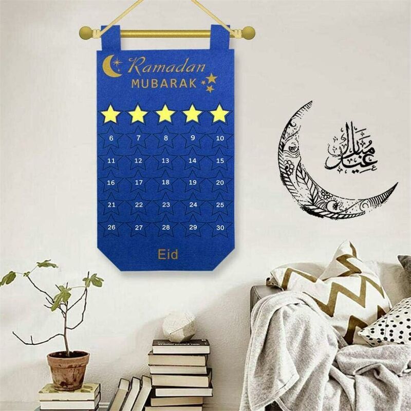 2023 Eid Mubarak DIY Felt Ramadan Calendrier avec poche pour