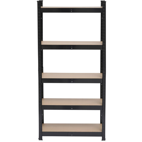 Étagère De Stockage Pliable 5 Niveaux Avec Roues - 62,6 X 28,15 X 15,55 Cm, Capacité 950 Lbs, Métal Noir, Assemblage Facile