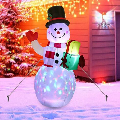 Bonhomme De Neige Gonflable Géant 150cm - Lumières LED Intégrées - Pour Noël Intérieur/extérieur - Décoration Jardin, Cour