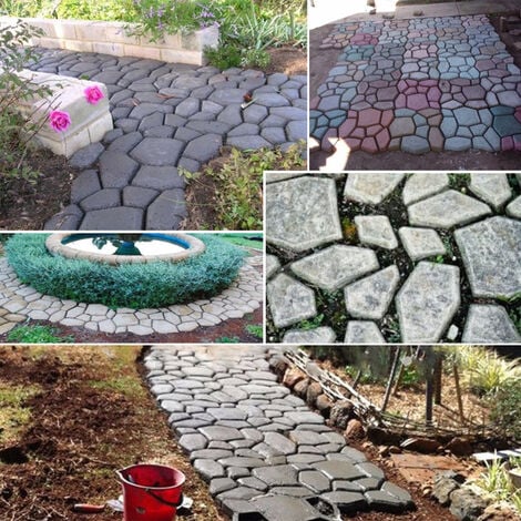 AIDUCHO 2 Pcs Moules À Béton 40x40x4cm, De Dalles De Pavage, Ferme, Pelouse Jardin, Décoration Jardin, Chemin, Bricolage, Pavés, Réutilisable, Coulage, Imitation Pierre