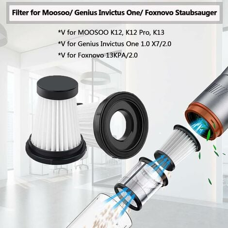 Lot de 6 filtres HEPA de rechange pour aspirateur sans fil pour Moosoo K12  K12 Pro