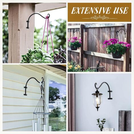 Lot De 2 Supports Muraux Fer Forgé Motif Chiot - Pour Jardinières Suspendues (15kg Max) - Balcon, Jardin, Intérieur