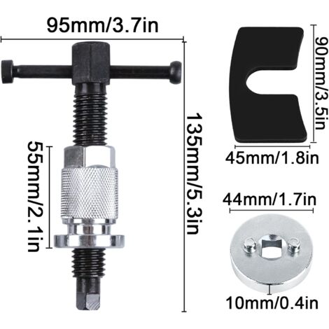 CCLIFE Outil De Repousse Piston Frein Arrière - Étrier De Frein Auto Pour Plaquette De Frein Compatible Audi VW Golf Polo T4 T5