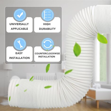 Tuyau D'Évacuation Pour Climatiseur Mobile - Diamètre 150mm X Longueur 2m - PVC Flexible Avec Armature