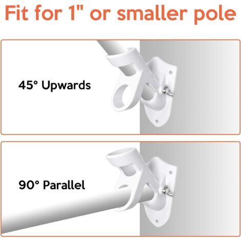 EROOSY Support Drapeau Mural Réglable - Porte Drapeau Extérieur En Aluminium Blanc