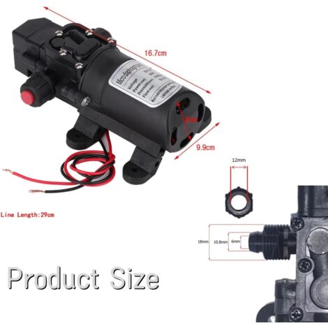 Pompe à Eau 12V Outbit | Haute Pression 5L/min - 116 Psi | Auto-Amorçante Pour Camping-Car, Bateau, Jardin