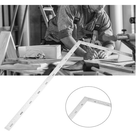 Équerre Acier Inoxydable 250mm - Outil Précision Angle Droit Professionnel