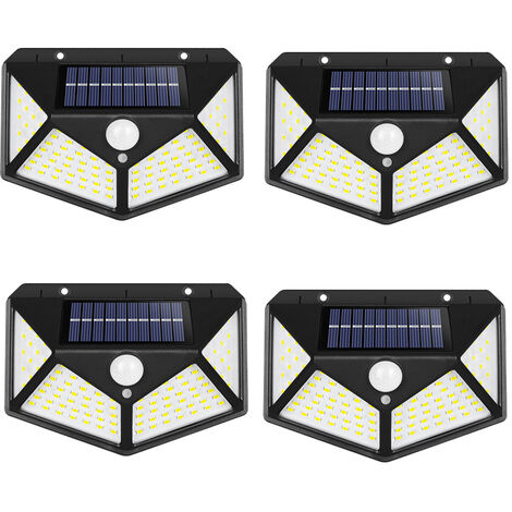 Lampe Solaire Extérieur 100 led, 1 Pack éclairage Solaire Extérieur  Détecteur de Mouvement éclairage étanche, Spot Solaire Extérieur 1200mAh  Lumière Lampe Puissante sans Fil pour Jardin