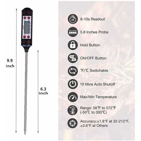 1pc Thermomètre De Cuisine Thermomètre À Viande Instantané 2