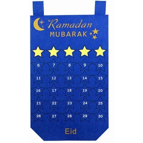 Calendrier de compte à rebours Eid Mubarak en feutre, calendrier