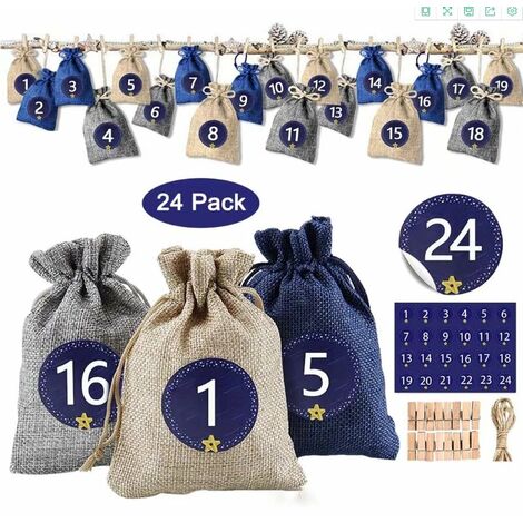 Calendrier de l'avent en tissu : 12 modèles à remplir - Joli Place Calendrier de l'avent en tissu : 12 modèles à remplir - Joli Place