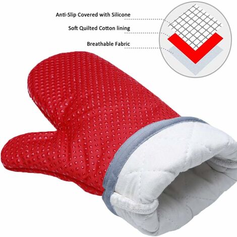 Loveuing Gants de Cuisine Silicone et Coton Double Couche Gants de BBQ  résistants à la Chaleur/Gants de Cuisson/Gants de Four/Porte-casseroles de  Cuisson, 1 Paire : : Cuisine et Maison