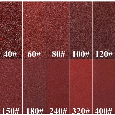 Lot De 10 Feuilles De Papier Abrasif Pour Ponceuse, Grains