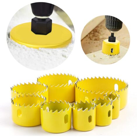 AIDUCHO 8 Pcs Kit Scies Cloches Bi-Métal En Acier Carbone 19-64mm Scie Cloche Coffret Pour Bois, Plaque De Plâtre Et Plaques De Plâtre - Blue