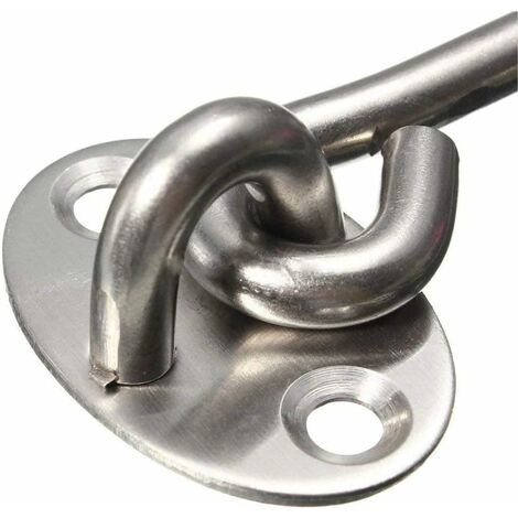 Crochet Cabine 2 Pièces,Crochet Fermeture Porte,Serrure à Crochet De Porte En Acier Inoxydable Argent Avec Vis De Montage 10cm 95312262