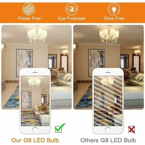 AIDUCHO G9 Ampoule Led,4pcs 5w Équivalent À Des Lampes Halogènes 50w,4 Pcs Lampes À Led Blanc Chaud 3000k,Angle De Diffusion De 360°, Ac85-265v,500lm,Non Dimmable