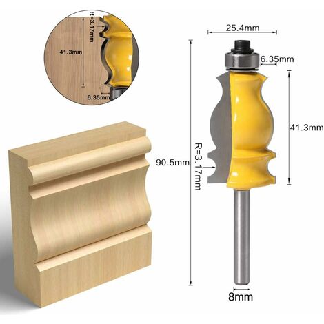 AIDUCHO 8mm Fraise À Rainurer Pour Bois Architecturale Router Fishtail Fraises Tenon À Rainurer Fraise Pour Menuiserie En Bois