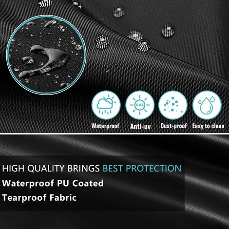 Housse Salon De Jardin, 350x150x75cm/LxWxH 420D Oxford Tissu Housse Salon De Jardin Exterieur Impermeable, Bache De Protection Exterieur Salon De Jardin, Coupe-vent, Anti-UV, Mobilier Rectangulaire