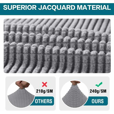 Housses D'Accoudoirs Élastiques Gris - Lot De 2 Pour Canapé Et Fauteuil