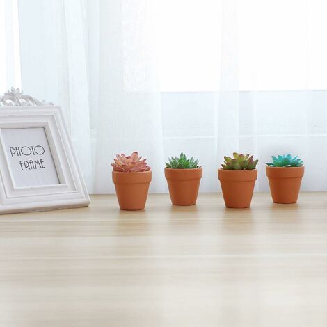 AIDUCHO Pots De Fleurs Intérieur/Extérieur 12pcs 8cm Mini Pot En Terre Cuite De Succulent Cactus Pour Cactus Succulent Plantes Fleur Décoration Horticole Mariage Fête Maison Jardin Et Chambre