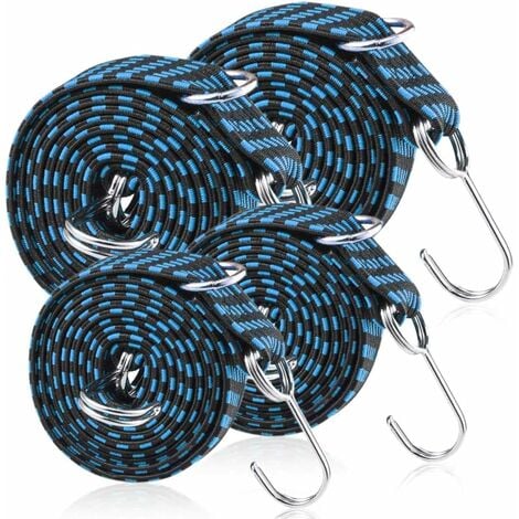 Fixations bâches - corde élastique - crochet acier - Noir