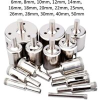 15 Forets Diamant Scies Cloche Trepan Carrelage Verre Ceramique Marbre 6mm-40mm