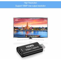 AIDUCHO Adaptateur HDMI vers USB, Carte Acquisition HDMI vers USB 2.0 Carte de Video Capture 1080p Compatible avec Caméscope/DSLR/Ordinateur/Phone /PS4